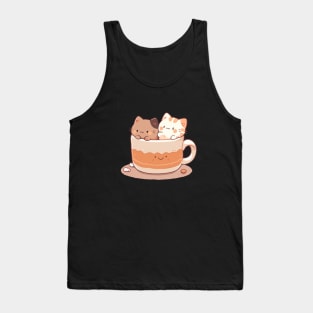 Kawaii kittens in a cup Tank Top